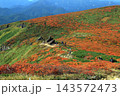 秋の紅葉の栗駒山 143572473