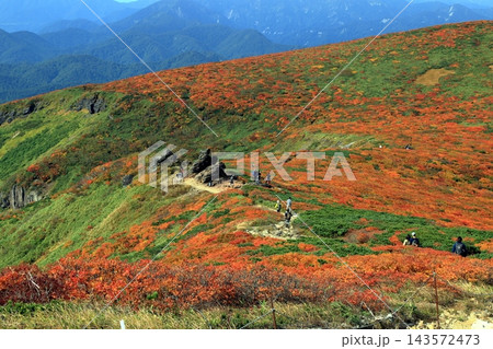 秋の紅葉の栗駒山 秋の紅葉の栗駒山 143572473