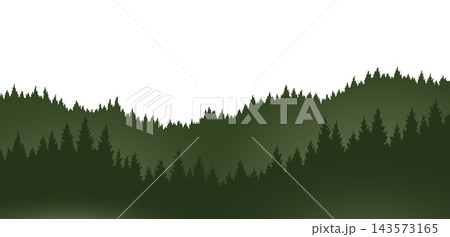 Mountains silhouettes landscape background. Rocky panorama with mountains skyline and pine tree forest. Scenery with slopes, vector cartoon illustration Mountains silhouettes landscape background. Rocky panorama with mountains skyline and pine tree forest. Scenery with slopes, vector cartoon illustration 143573165