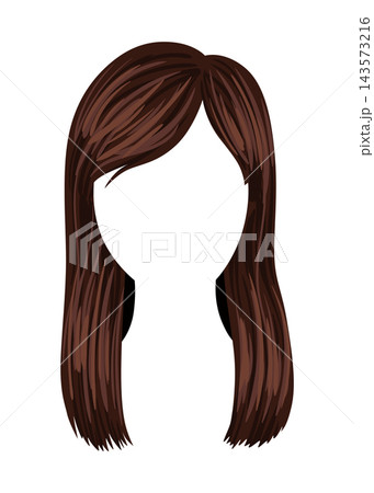 Female hairstyle illustration with long hair  143573216
