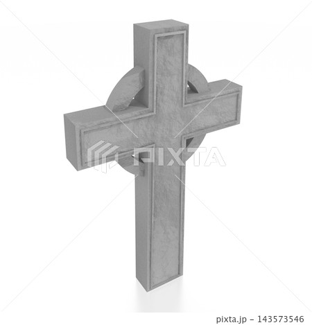3D celtic cross on white background 3D celtic cross on white background 143573546
