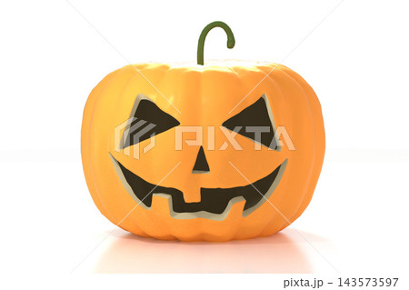 3D Halloween pumpkin - Jack-o-Lantern on white background 3D Halloween pumpkin - Jack-o-Lantern on white background 143573597