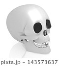 3D human skull on white background 3D human skull on white background 143573637