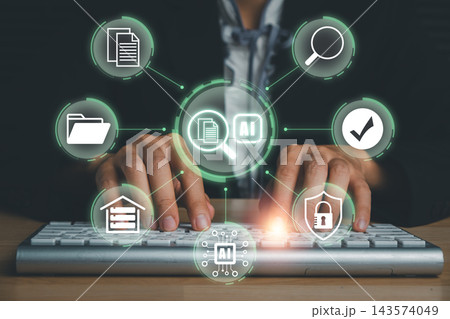 Innovative AI Document Intelligence Concept with Digital Interface for Data Management and Automation 143574049
