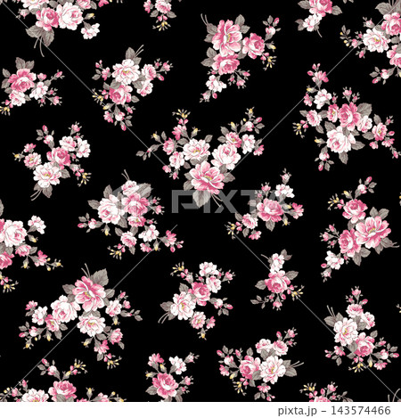 テキスタイルに最適な美しい薔薇の図案, 143574466