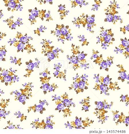 テキスタイルに最適な美しい薔薇の図案, 143574486