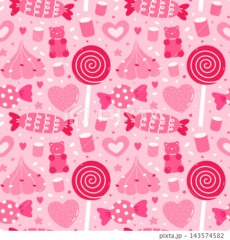 Seamless pink candy pattern Seamless pink candy pattern 143574582
