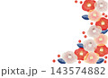 椿と南天の水彩風フレームイラスト 143574882