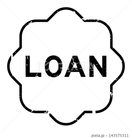 Grunge black loan word square seal stamp on white background 143575311