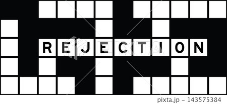 Alphabet letter in word rejection on crossword puzzle background 143575384