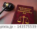 Hydropower Licensing Transparency Act red law book with judge gavel on brown background, energy regulation concept 143575539