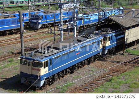 新鶴見機関区に留置中の新旧電気機関車(神奈川県川崎市幸区) 新鶴見機関区に留置中の新旧電気機関車(神奈川県川崎市幸区) 143575576
