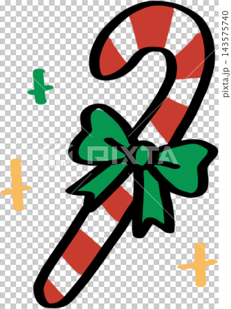 Red and White Striped Candy Cane with Holly Bow Red and White Striped Candy Cane with Holly Bow 143575740