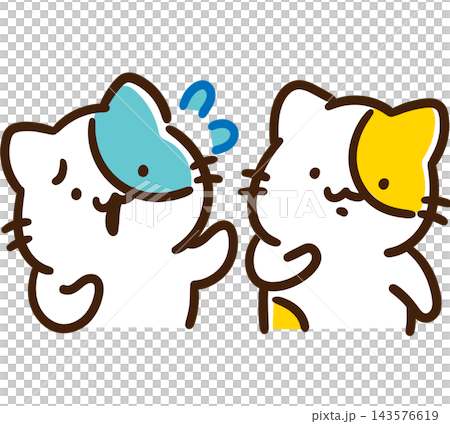 A cute, stylized illustration of a cat character listening to someone's troubles. A cute, stylized illustration of a cat character listening to someone's troubles. 143576619