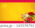 和風フレーム背景　和柄　金箔　年賀　正月 143576792