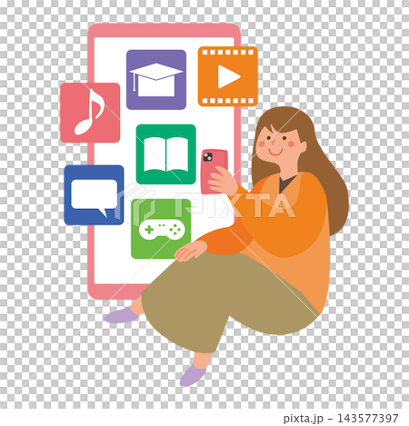 スマホアプリを使う女性 スマホアプリを使う女性 143577397