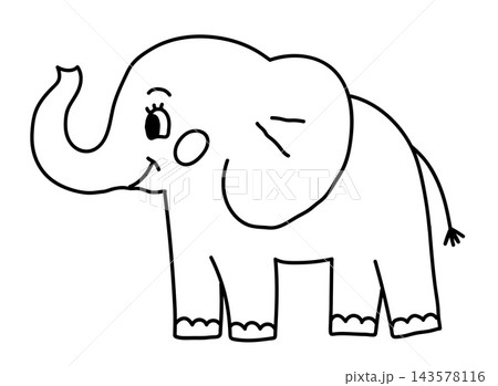 Cute Elephant Coloring Page Cute Elephant Coloring Page 143578116