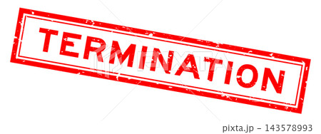 Grunge red termination word square rubber seal stamp on white background 143578993