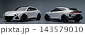 White Performance SUV Front and Rear Perspective 3D Render 143579010