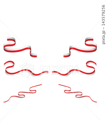 Red and White Waving Ribbon Banner Collection Red and White Waving Ribbon Banner Collection 143579256