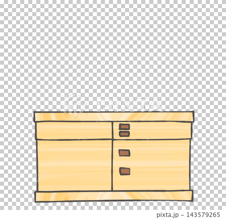曲げわっぱのお弁当箱のイラスト 曲げわっぱのお弁当箱のイラスト 143579265