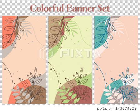 Banner Set - Botanical - Vertical Banner Set - Botanical - Vertical 143579528