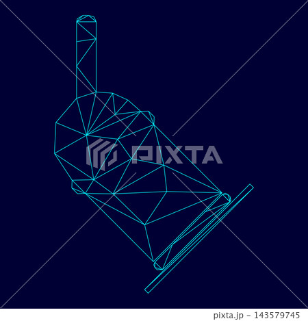 Light projector low poly triangulation triangulated polygonal electric cyan blue vibrant aqua neon color vector illustration image outline contour line Light projector low poly triangulation triangulated polygonal electric cyan blue vibrant aqua neon color vector illustration image outline contour line 143579745