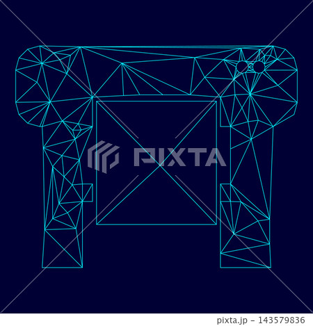 Plotter low poly triangulation triangulated polygonal electric cyan blue vibrant aqua neon color vector illustration image outline contour line Plotter low poly triangulation triangulated polygonal electric cyan blue vibrant aqua neon color vector illustration image outline contour line 143579836