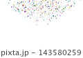 クラッカーの紙吹雪とテープと星 透過PNG 4K 静止画 お祝い かわいい 143580259