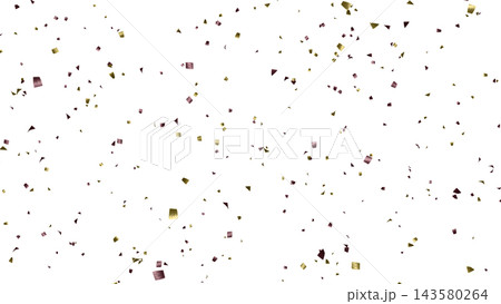 金と赤の小さめ紙吹雪 透過PNG 4K 静止画 お祝い 勝利 143580264