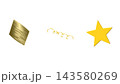 金色の紙吹雪パーツ(四角・テープ・星) 透過PNG 4K 静止画 お祝い 勝利 143580269