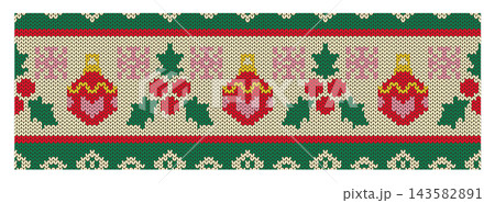 Ornament Seamless Knitted Border Pattern Ornament Seamless Knitted Border Pattern 143582891