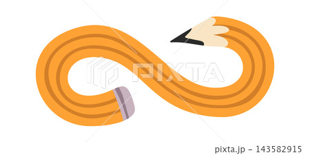 Pencil Forming Infinity Loop Cartoon 143582915