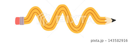 Pencil Wavy Path Cartoon 143582916