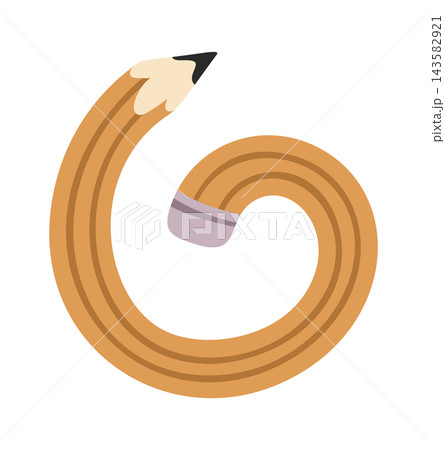 Pencil Twisting Spiral Cartoon 143582921