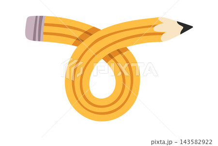 Pencil Tied In Knot Cartoon Pencil Tied In Knot Cartoon 143582922