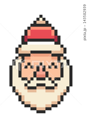 Santa Head Pixel Art Portrait 143582939
