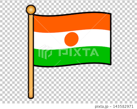 Illustration of the Niger flag waving Illustration of the Niger flag waving 143582971