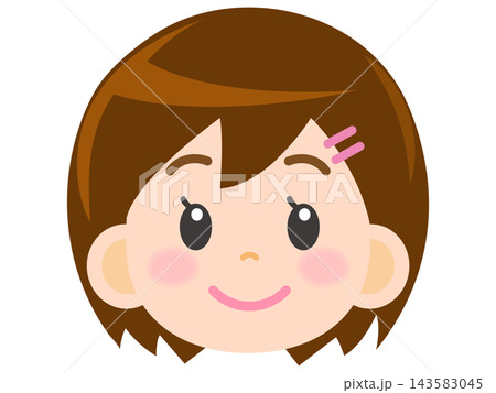 かわいい女の子の顏アイコンイラスト素材 かわいい女の子の顏アイコンイラスト素材 143583045