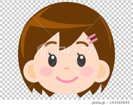 Cute girl face icon illustration material Cute girl face icon illustration material 143583045