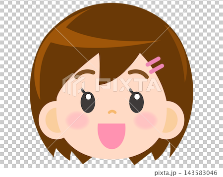 Cute girl face icon illustration material 2 Cute girl face icon illustration material 2 143583046