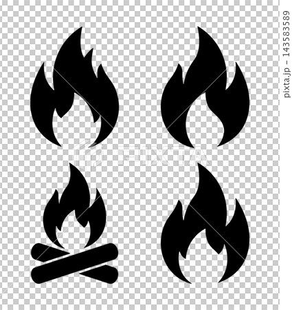 black flame icons collection without background black flame icons collection without background 143583589