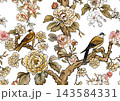 chinoiserie pattern with birds 143584331