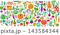 Set of fresh organic vegetables and root crops 143584344
