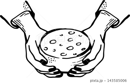 Cheese Pantry Hands Holding Cheese Wheel Hand Drawn Vector Collection Artisan Dairy Food, Traditional Cheesemaking and Gourmet Illustration Cheese Pantry Hands Holding Cheese Wheel Hand Drawn Vector Collection Artisan Dairy Food, Traditional Cheesemaking and Gourmet Illustration 143585006