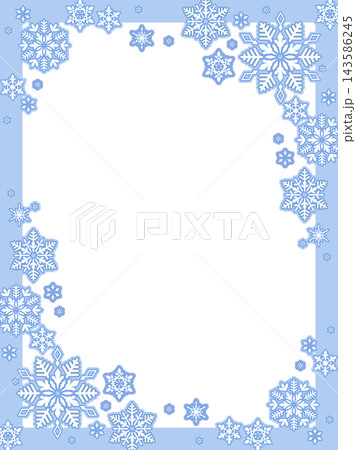 雪の結晶もようのフレーム素材 143586245