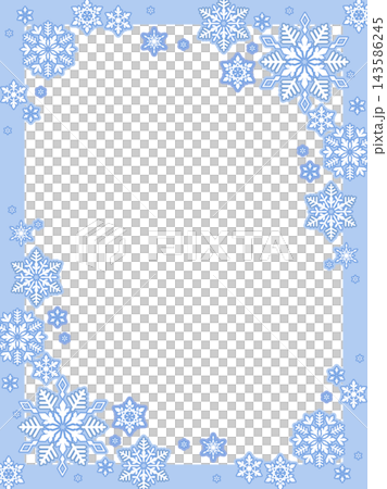 雪の結晶もようのフレーム素材 143586245