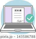電子契約の締結完了を示すイラスト 143586788