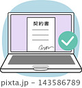 電子契約の締結完了を示すイラスト 143586789