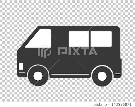 A silhouette illustration (icon) of a van. 143586871